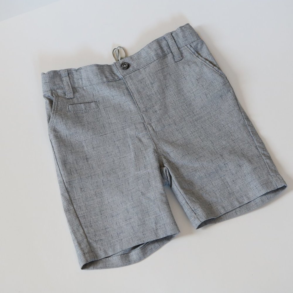 Boys Grey Dress Shorts - Wedding, Church, photos